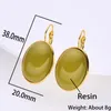 Boucles d'oreilles créoles géométriques pour femmes, déclaration de couleur, Vintage, fait à la main, ovale, en résine, bijoux cadeau de mariage, 2023