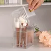 Lagringslådor Lyxiga sminkarrangörer Desktop Make Up Brush Bin Box med lock Lipstick Holder Cosmetic Organizer