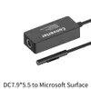 65W 15V 4.33A Adapters Converter f￶r Microsoft Surface Tablet Power Adapter DC Round Hole Square Port Type-C till Microsoft Surface Pro 4/5/6/8/8/9/x