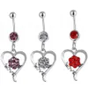 Navel Bell Button Rings D0539 Heart Red Color Belly Ring Drop Delivery Jewelry Body Dhgarden Dhmc3