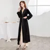 Etnik Giyim Gelişi Eid Velvet Djellaba Abaya Tam uzunlukta Nakış Müslüman Elbise Dubai Türkiye İslam Abayas Kemer WY64