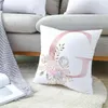 Pillow A-Z Fashion Square Ins Sofa Bed Plush Pillowcase LETTER LOVER Flower Printed Print Pattern Modern Seat
