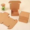 Emballage cadeau pliant Kraft papier carré étui Carton savon bonbons boîtes d'emballage rétro couvercle rabattable noir blanc vide artisanat boîte en carton