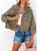 Womens Jackets Fashion för huva denimjacka vintage Jean Coats Casual Long Sleeve Top Clothes Streetwear 230223