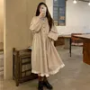 Casual Dresses Sweet Japanese Style Korean Puff Sleeve Dress Super Fairy College Small Fresh Loose Midlength Aline Skirt 230223