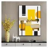 リビングルームの装飾ポスターのアート写真モダンノルディックデコレーションホームキャンバス絵画幾何学的黄色の抽象的な壁woo
