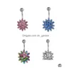 Navel Bell -knop Ringen D0050 Bowknot Belly Ring Mix kleuren Drop levering sieraden body dhgarden dhfvy