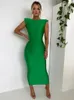 Casual Dresses Mozision Sexig Backless Maxi For Women Gown Summer Round Neck Sleeveless Night Club Party Long Clubwear Vestido 230223