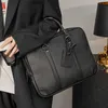 Briefcases business handbag trend large capacity men's Korean briefcase multifunctional computer file 230223