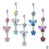 Navel Bell -knappringar D0022 Horse Belly Ring Sier Color Drop Leverans smycken Body Dhgarden DH1ZI