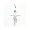 Navel Bell Button Rings D0502 Wing Mix Colors Belly Ring Drop Delivery Jewelry Body Dhgarden Dhmdq