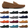 M￤n casual skor mens glid p￥ lat mocka l￤dersko stor storlek 38-47 r￶d gul