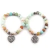 Bracelets de charme Mode Belle 8mm Naturel MaAmazonite Pierre Poignet Mala OM Bracelet