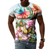 Herren-T-Shirts, Sommermode, Insekt, Schmetterling, Grafik-T-Shirts für Männer, lässig, 3D-Druck, T-Shirt, Harajuku, Persönlichkeit, Rundhalsausschnitt, kurzärmelig, Top 022223H