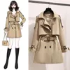 Women's Trench Coats Autumn Women Short Coat Double Breasted Belt Casual British Wind Loose Overcoat Phyl22