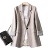Kadınlar Suits Blazers Moda İş Ekose Takımlar Kadın İş Ofisi Bayanlar Uzun Kollu Bahar Günlük Blazer 230223