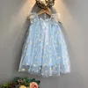 Kız Elbiseler Kızların Daisy Feat Elbise Çiçek Kız Elbiseler Çocuk Elbiseleri Kızlar İçin Koreli Bebek Giysileri Toddler Kız Yaz Kıyafetleri Elbise