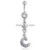 Navel Bell Button Rings D0076 Star en Moon Belly Body Piercing sieraden Dange accessoires mode charme drop levering dhgarden dha6g