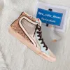 Ny release Fashion Women High Top Shoes Mid Slide Super Ball Star Sneakers Shoes Luxury Sequin Classic White Black Pink do-Dirty 12bi