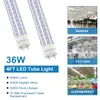 T8 LED Tüp Ampulleri Dükkan Işıkları 4ft 36W 4680LM 6000K 5000K Soğuk Gün Işığı Beyaz Floresan Değiştirme D Şekilli Bi Pin G13 Çift Uçlu Garaj Depo Berberi