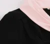 カジュアルドレスヴィンテージ女性パーティードレスボウネックボタンフロントシャツブラックサンドレスショートスリーブAラインビッグスイングサマージュルケンフェム