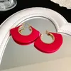 Kolczyki obręcze w kształcie wentylatora dla kobiet klamry ucha Ins Trendy proste kolczyki kwadratowe akcesoria biżuterii