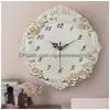 Wandklokken European Angel Clock Rose Flower en kijkt klassiek voor stijl woonkamer slaapkamer Mute Cupid Gift 1008 Drop Deliv Otqi22