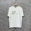 2023 Summer Mens T-shirts Designer Luxury Mens Tees Summer Simning Pure White 7 Color Pink Letter Kort ärmar Bomull