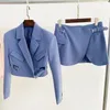 Двух кусочков платья для компьютерных наборов юбки Blazer Женщины Осень Зимняя личность