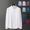 Heren -jurken shirts 2023 heren stretch ademende lange mouwen shirt mode business casual