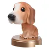 Décorations intérieures Tableau de bord de voiture Hochant la tête Ornement de chien Mini Bobblehead Secouant la tête Chiens Mignon Labrador Poméranie Décoration Accès Dhsct