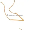 Anhänger Halsketten Personalisierte Anfangsbuchstaben Halskette Frauen 26 Alphabet Gold Silber Rose Charm Kette Für Männer Modeschmuck Geschenk Dro Dhygj