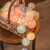Cordes boules de coton colorées LED guirlandes lumineuses jardin féerique de noël pour la maison chambre à coucher en plein air vacances mariage fête de noël décor