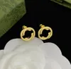 Classic Fashion Gold Silver Earrings vrouwen Men Charm Letter Studs Simple Style Personality Designer Eordrops with Box