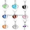 Colares pendentes Colar de cristal de luxo Collo de cora￧￣o Mulheres c￺bicas zirconia diamante amor Sier cadeia para joalheria de moda feminina gi dhks9