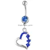 Nombril Cloche Bouton Anneaux D0128 Coeur Ventre Anneau Mélanger Couleurs Drop Delivery Bijoux Corps Dhgarden Dhay4