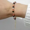 Pulsera de cuentas con forma de hebra redonda, pulseras de lapislázuli con ojo de tigre de piedra Natural, joyería elástica ajustable de energía para hombres y mujeres