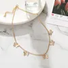 Choker Punk Gold Color Farterfly Chain Halsband Gotiska smycken CLAVICLE KORT PENDANT Halsband Kvinnor Girl Gift Fashion grossist