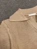 Kvinnors blusar skjortor Summer Temperament Sticked Polo Lapel Hollow Loose Short Sleeve Top Street Fashion 230223