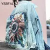 Femmes Vestes Femmes Denim Veste féminine Printemps Automne Boho Sequin Floral Appliques Broderie Manteau À Manches Longues Survêtement Femme Veste femme 230223