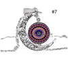 Anhänger Halsketten Mode Indische Mandala Blume des Lebens Hohl Geschnitzte Halbmond Cabochons Glas Mondstein Halskette Für Frauen Dro Dhzd5