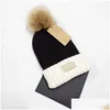Beanie/Kafatası Kapakları Moda Erkek Tasarımcıları Şapkalar Bonnet Kış Beanie Örme Yün Şapka Plus Veet Cap Sklies Kalın Maske Fringe Sevimli Dhmge