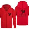 Hoodies masculinos O bolo é uma mentira imprimida Men Game Fleece Manga Longa Zipper Jaqueta Selta Casal Fitness Tracksuit Moleton Masculino