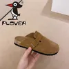 Zapatillas de lujo de diseñador Sandalias Birkinstocks Zapatillas Baotou de cuero genuino Mujer PLOVER Woodpecker se puso una vaca helada con un pie y usó la mitad de la sensación