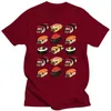 남자 T 셔츠 초밥 퍼그 재미있는 티셔츠 셔츠 평범한 디자인 남성 탑 카미사 Hombre Cotton
