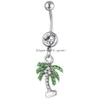 Navel Bell -knappringar D0154 Kokosnötträd Belly Ring Mix Colors Drop Leverans smycken Body Dhgarden Dhuim