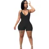 Designer Solide Rückenlose Kurze Frauen Overalls 2023 Bandage Dünne Y2K Playsuits Weiß Pit Streifen Sexy Bodys 9325