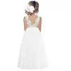 Vestidos de menina Plus Size Princess Party Lace Flower Girl Dress Baby Kids Summer Wedding Birthday Vestres Crianças Roupas 2 4 6 8 10 12 14 Z0223