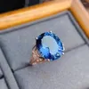 حلقات الكتلة معظم Topaz Ring Natural REAL 925 Sterling Silver