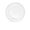 13inch Round Plates Wedding Clear Glass Beaded Charger Pates Glass Plate For Wedding Table Decoration C13